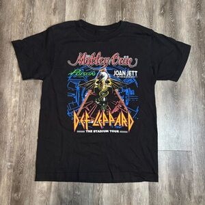 Motley Crue Def Leppard Posion Joan Jett Rock Band Tour Concert T Shirt Size M